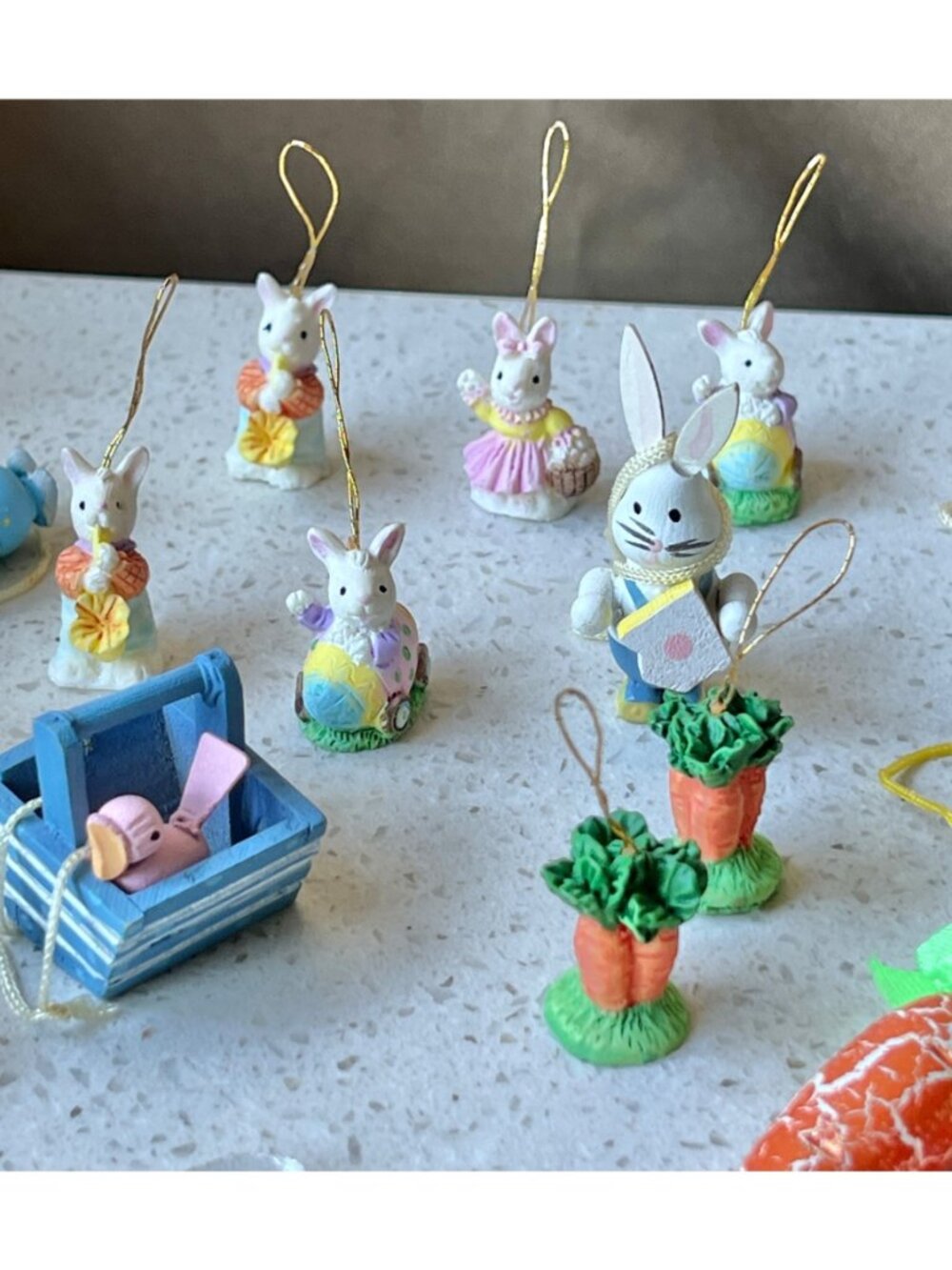 Easter Ornaments & Decor Bunnies Chicks Eggs Birdhouse Baskets Carrots Tulips - Picture 8 of 8